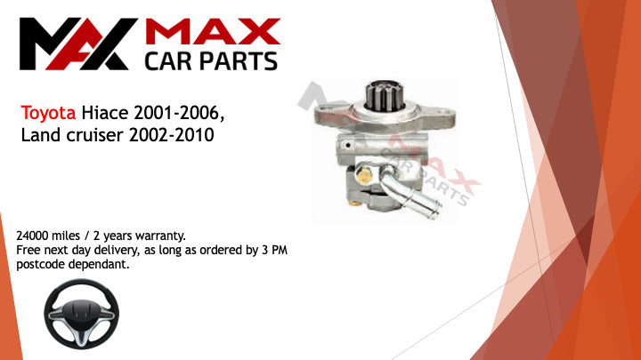 Fits Toyota Hiace 2001-2006, Land cruiser 2002-2010 power steering pump