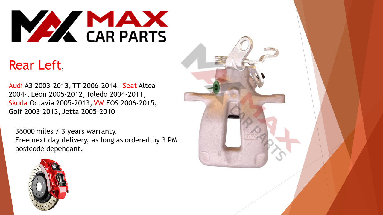 Fits Audi A3 03-13, TT 06-14. Seat Altea 04- Skoda Brake Caliper Rear Left