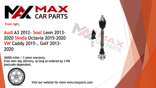 Fits Audi A3 2012- Seat Leon 2013-2020 driveshaft front right