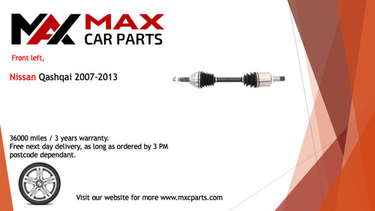 Fits Nissan Qashqai 2007-2013 driveshaft front left