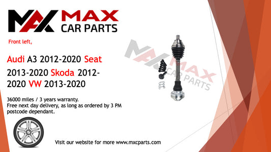 Fits Audi A3 2012-2020 Seat Leon 2013-2020  driveshaft front left