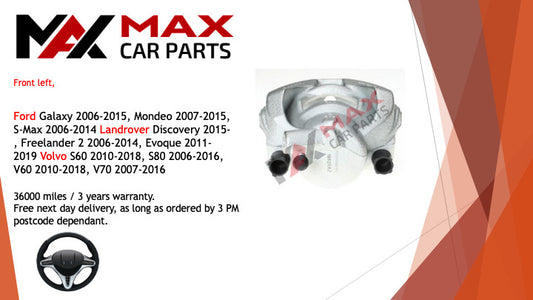 Fits Ford Galaxy 2006-15, mondeo 2007-15, S-max 2006-14 Brake Caliper Front Left