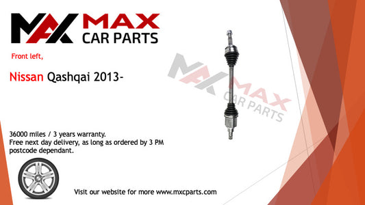 Fits Nissan Qashqai 2013- driveshaft front left
