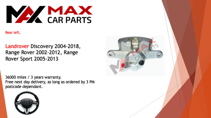 Fits Landrover discovery 04-18, rangerover 02-12 Brake Caliper Rear Left