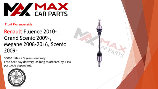 Fits Renualt Fluence 10- Scenic Grand Scenic 09- Megane 08 driveshaft front left