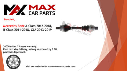 Fits Mercedes-Benz A-Class 2012-2018, B-Class 2011-2018  driveshaft front left