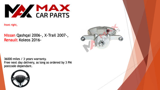 Fits Nissan qashqai 06-,x-trail 07- Renault koleos 16- Brake Caliper front right