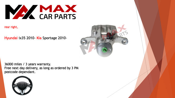 Fits Hyundai ix35 2010- Kia Sportage 2010- Brake Caliper Rear right