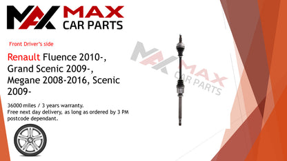 Fits Renualt Fluence 10- Scenic Grand Scenic 09- Megane  driveshaft front right