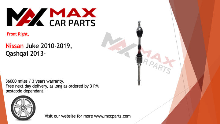 Fits Nissan Juke 2010-2019, Qashqai 2013- driveshaft front right