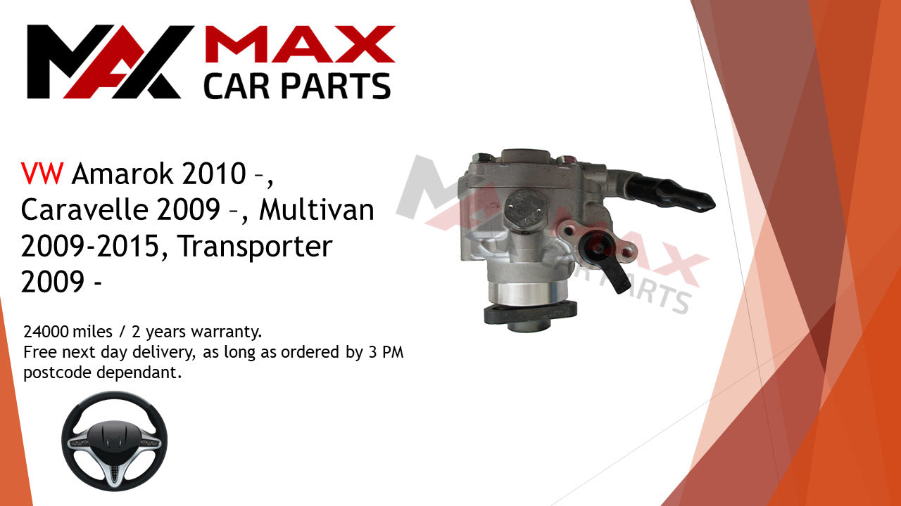 Fits VW Amarok 19- Caravelle 09- Multivan 09-15, Transporter 09- Steering pump