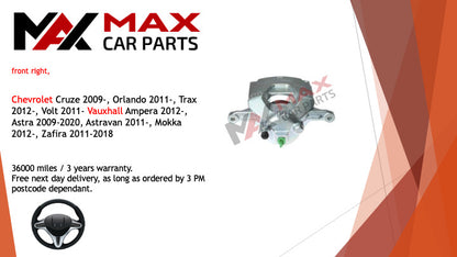 Fits Chevrolet Cruze 2009-, Orlando 2011-, trax 2012- Brake Caliper Front right