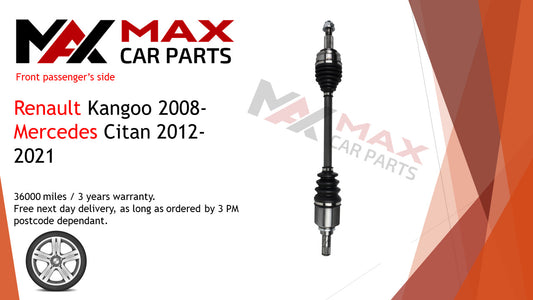 Renault Kangoo 2008- Mercedes Citan 2012-2021 driveshaft front Left