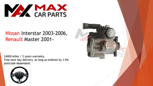 Fits Nissan Interstar 2003-2006 Renault Master 2001 on Power steering pump