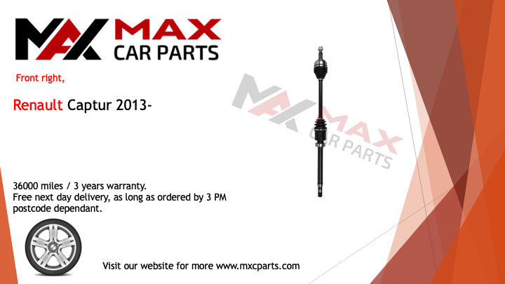 Fits Renault Captur 2013- driveshaft front right