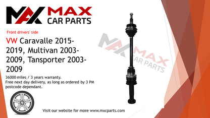 Fits VW caravelle 15-19 multivan 03-09 transporter 03-09 driveshaft front right