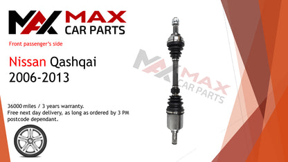 Fits Nissan Qashqai 2006-2013 driveshaft front left 6-speed manual